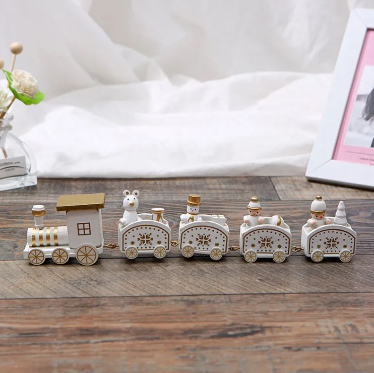 Christmas Wooden Train Ornament – 4 Colour Options