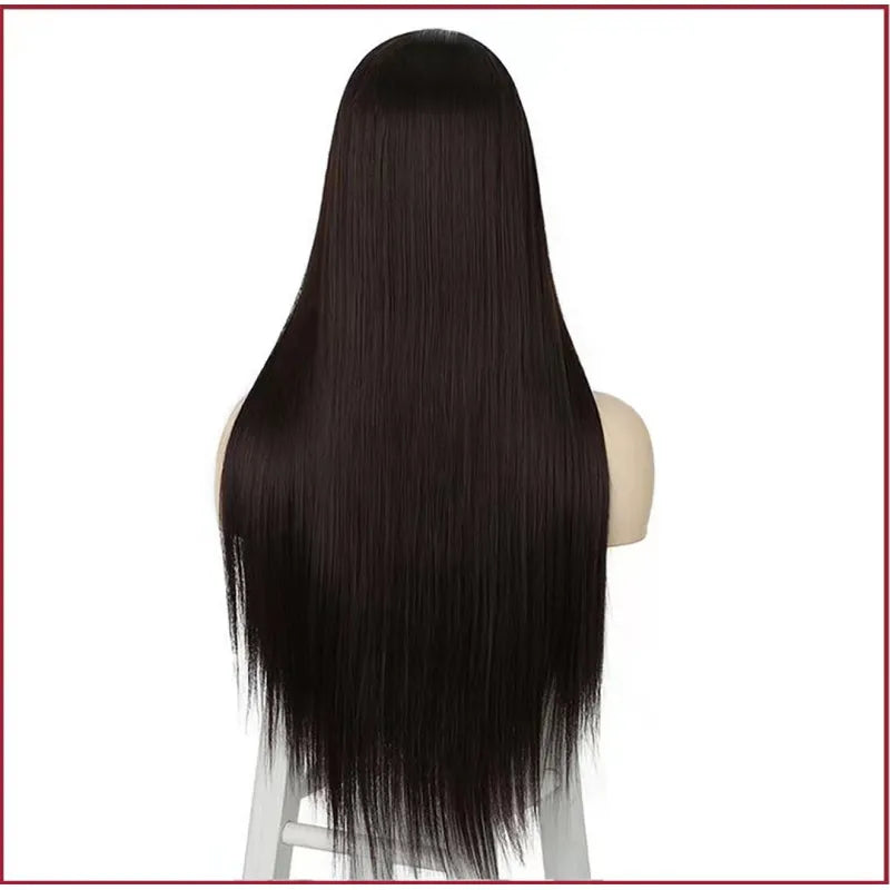 Front Lace Synthetic Wig – Middle Part Black