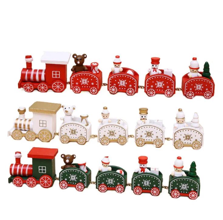 Christmas Wooden Train Ornament – 4 Colour Options