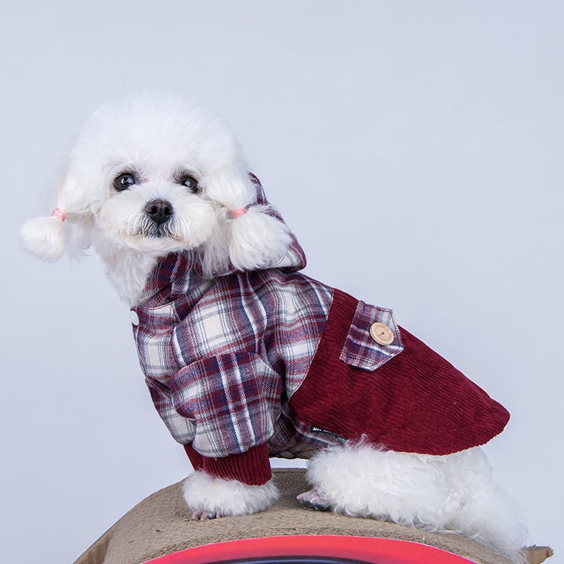 Small Dog Hooded Coat – Warm Cashmere-Style Jacket for Pomeranians & Small Breeds