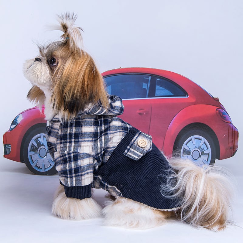Small Dog Hooded Coat – Warm Cashmere-Style Jacket for Pomeranians & Small Breeds