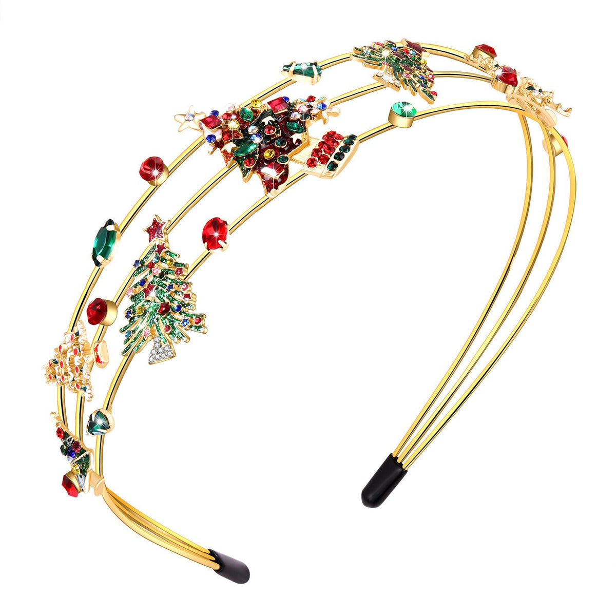 Rhinestone Christmas Tree Headband – Festive Holiday Hair Accessory