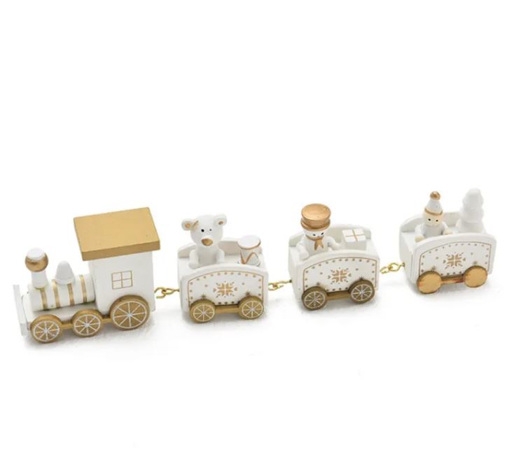 Christmas Wooden Train Ornament – 4 Colour Options