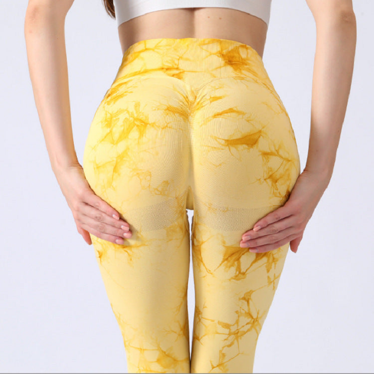 Women's Tie-Dye High Waist Yoga Pants – Hip Lift, XS to XL