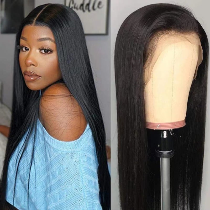 Front Lace Synthetic Wig – Middle Part Black