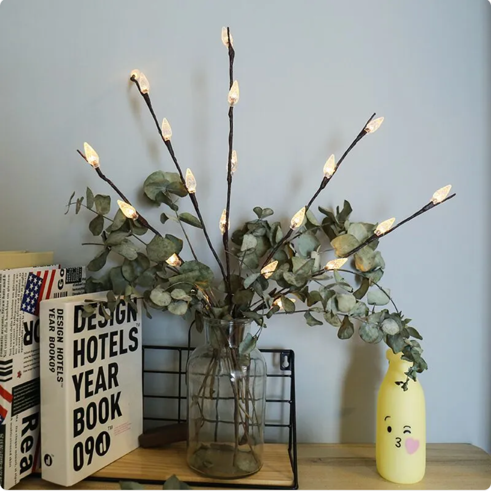 20-LED Twig String Lights for Home & Garden Decor