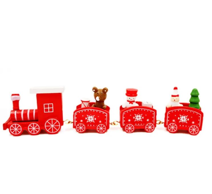 Christmas Wooden Train Ornament – 4 Colour Options